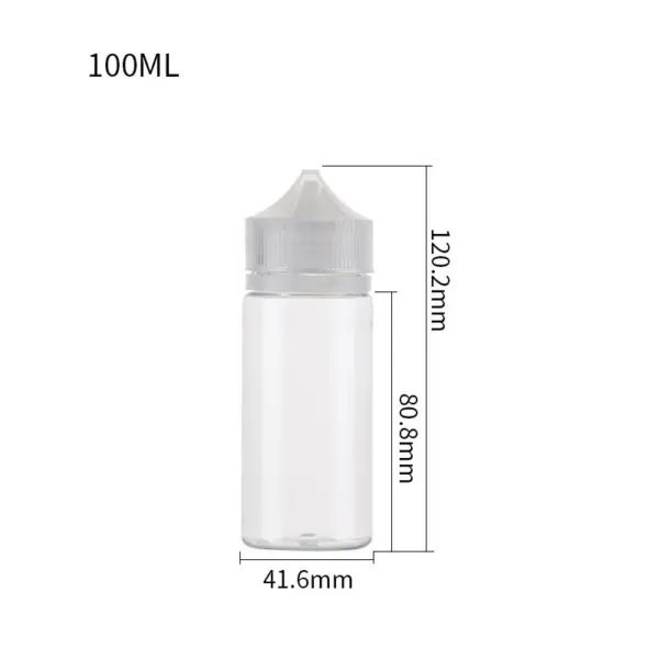 White 100ml e-liquid bottles