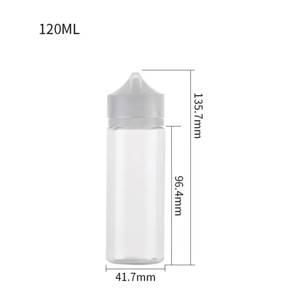 White 120ml e-liquid bottles