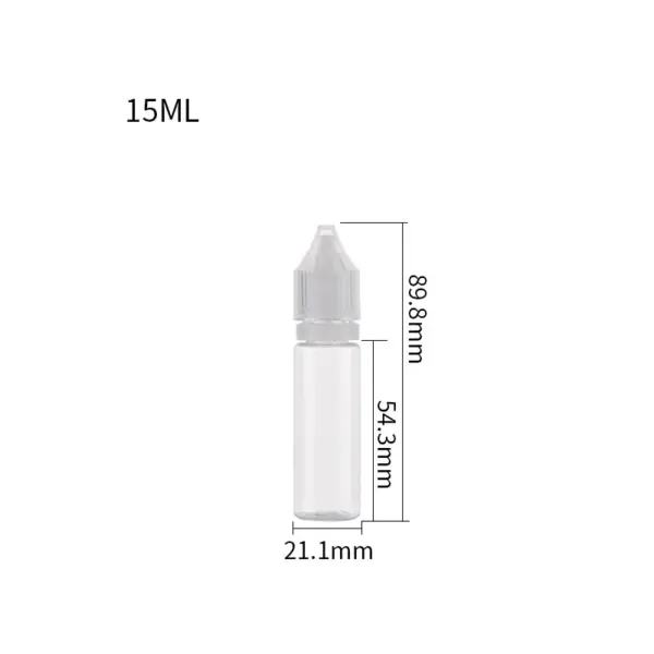 White 15ml e-liquid bottles