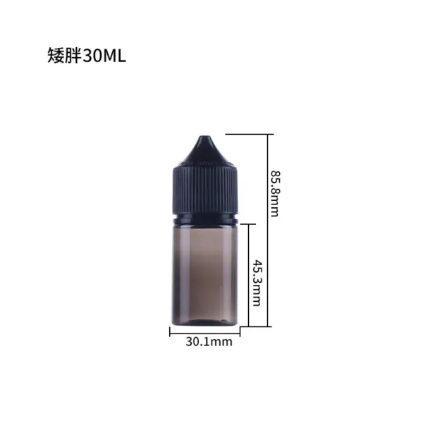 Black 30ml e-liquid bottle（short）